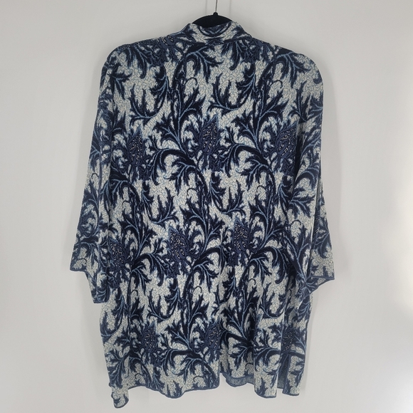 Peruvian Connection open cardigan Size XL floral cotton - Picture 2 of 5